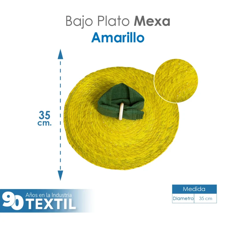 Bajo Plato Mexa 35 cm Amarillo
