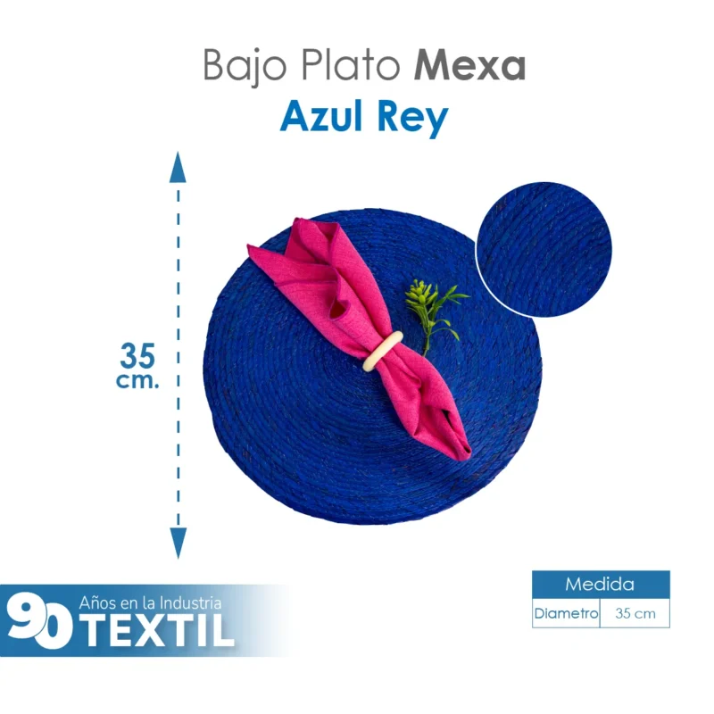 Bajo Plato Mexa Azul Rey 35 cm