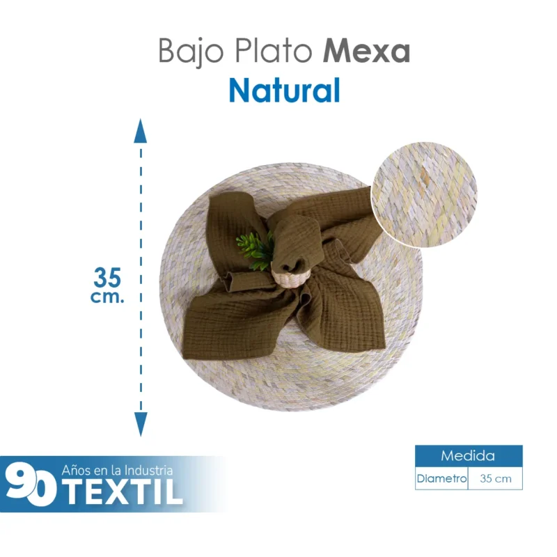 Bajo Plato Mexa Natural 35 cm