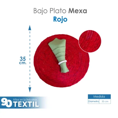 Bajo Plato Mexa Rojo 35 cm: imagen 3