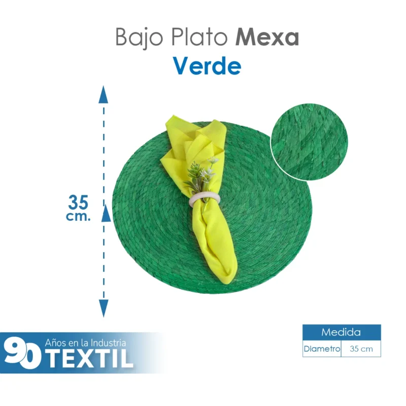 Bajo Plato Mexa Verde 35 cm