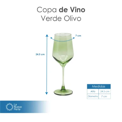 Copa para Vino MH 460 ml Verde Olivo: imagen 2
