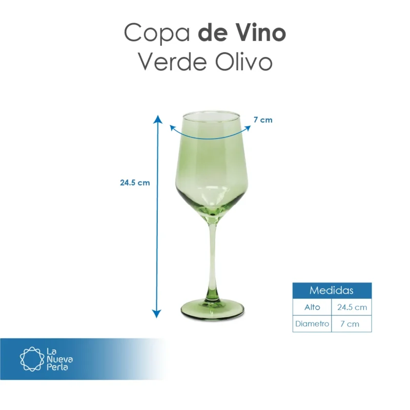 Copa para Vino MH 460 ml Verde Olivo