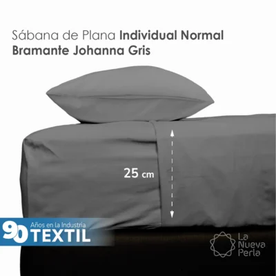 Sábana Plana Individual Manta Bramante – 1.80 X 2.70 m Gris