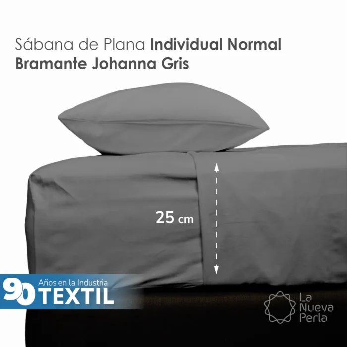 Sábana Plana Individual Manta Bramante – 1.80 X 2.70 m Gris