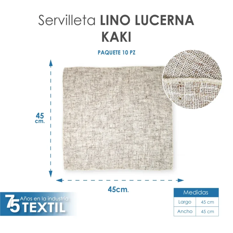 Servilleta Lino Lucerna 45x45 cm Kaky