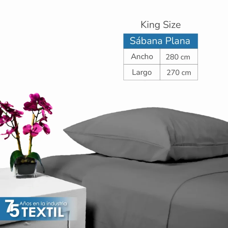 Sábana Plana King Size Manta Bramante – 2.80 X 2.70 m Gris