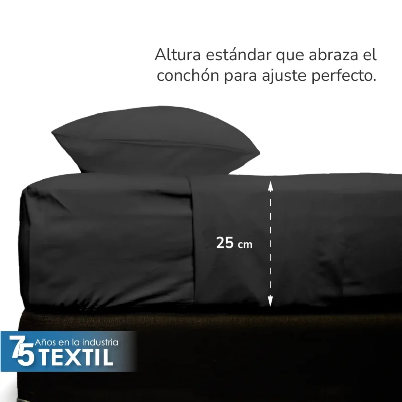 Sábana Plana King Size Manta Bramante – 2.80 X 2.70 m Negro
