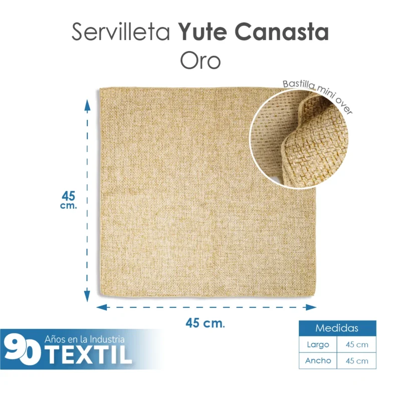 Servilleta Yute Canasta 45x45 cm Oro