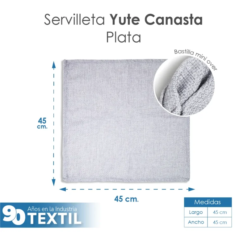 Servilleta Yute Canasta 45x45 cm Plata