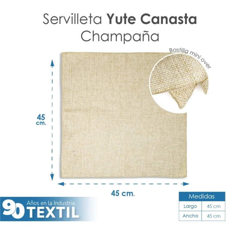 Servilleta Yute Canasta 45x45 cm Champaña