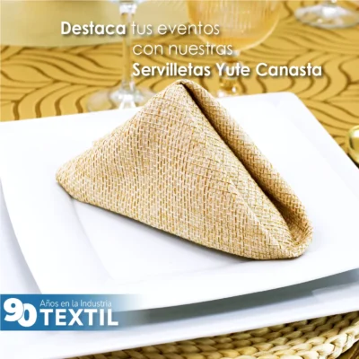 Servilleta Yute Canasta 45x45 cm Oro: imagen 5