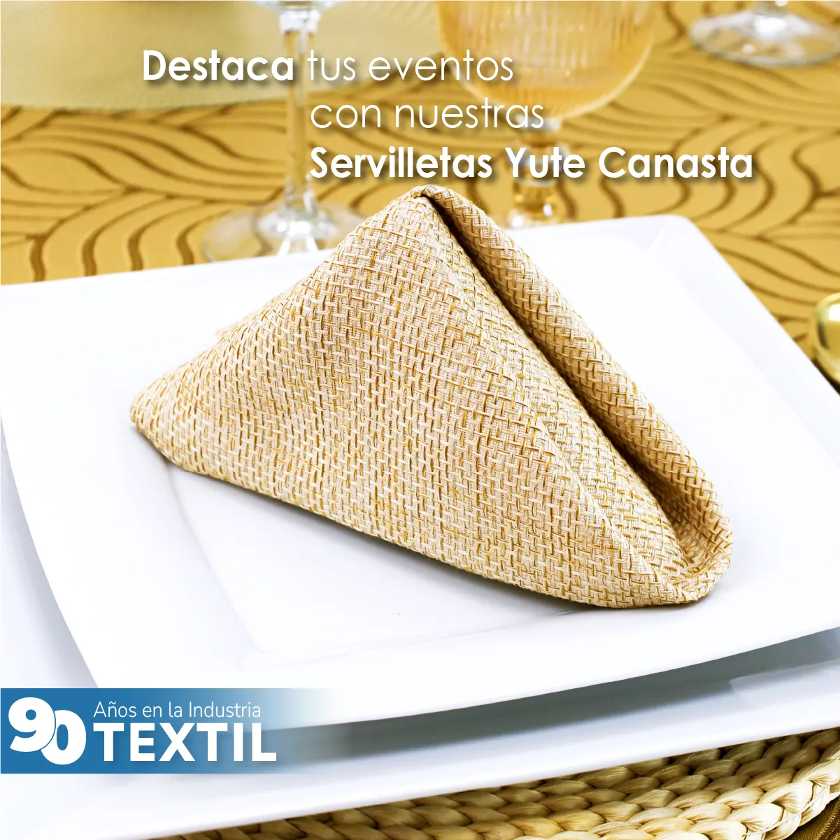 Servilleta Yute Canasta 45x45 cm Oro: imagen 5