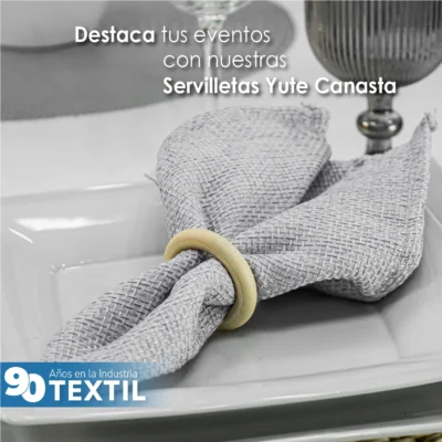Servilleta Yute Canasta 45x45 cm Plata: imagen 4