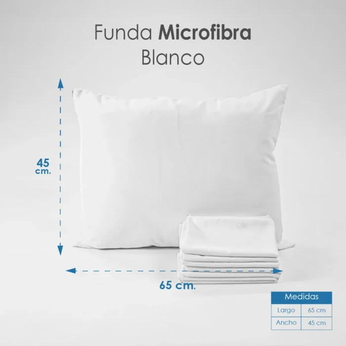 Funda de Almohada Microfibra con cierre Blanco