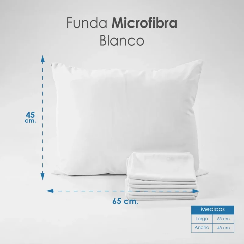 Funda de Almohada Microfibra con cierre Blanco