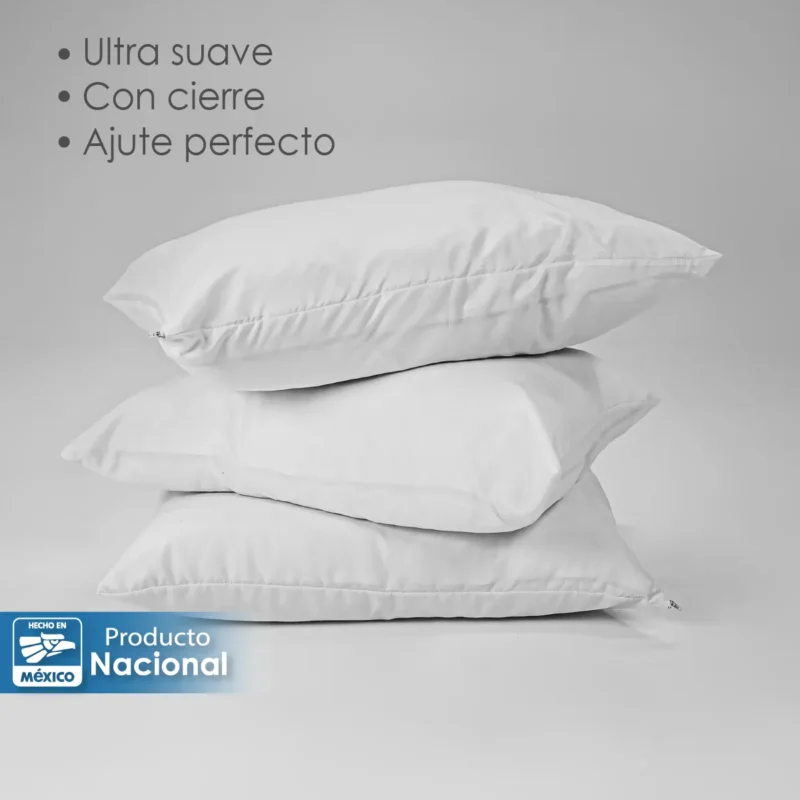 Funda de Almohada Microfibra con cierre Blanco