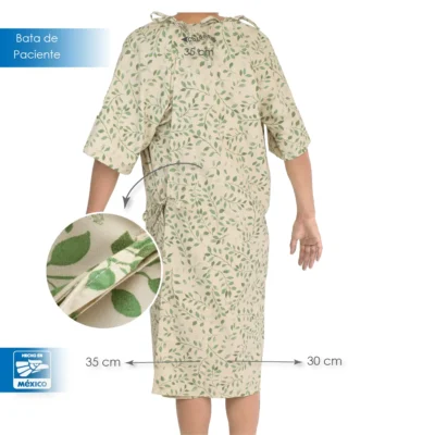 Bata de paciente Fantasía Hojas (Microfibra): imagen 4