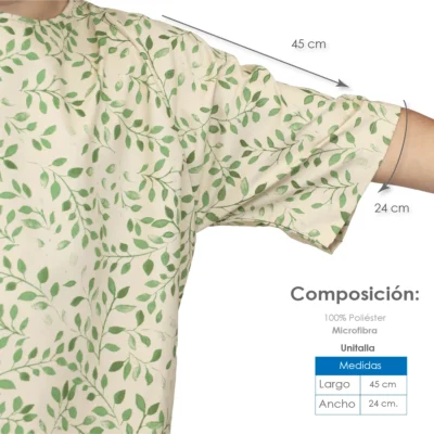 Bata de paciente Fantasía Hojas (Microfibra): imagen 3