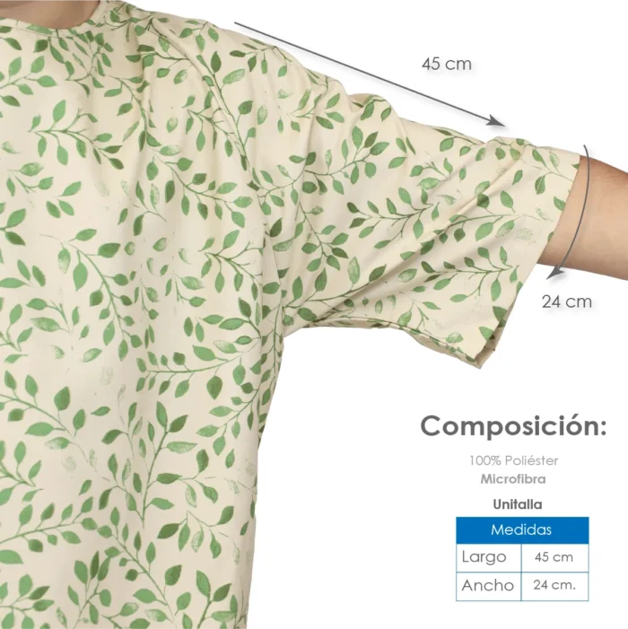 Bata de paciente Fantasía Hojas (Microfibra)