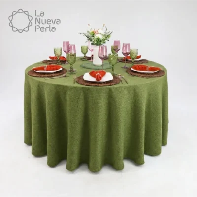 Mantel Redondo Lino Ginebra 2.90 D Olivo