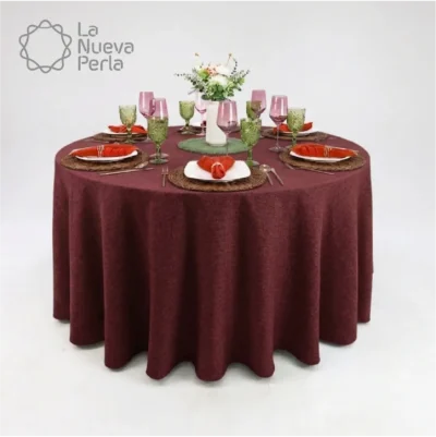 Mantel Redondo Lino Ginebra 2.90 D Tinto