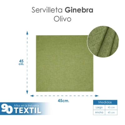Servilleta Lino Ginebra 45x45 cm Olivo: imagen 2