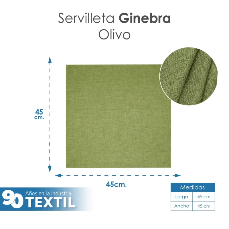 Servilleta Lino Ginebra 45x45 cm Olivo