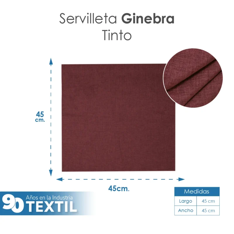 Servilleta Lino Ginebra 45x45 cm Tinto