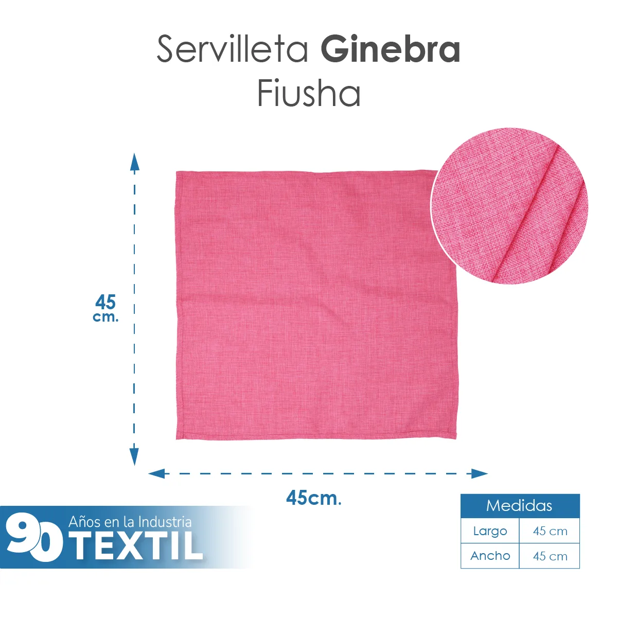 Servilleta Lino Ginebra 45x45 cm Fiusha: imagen 2