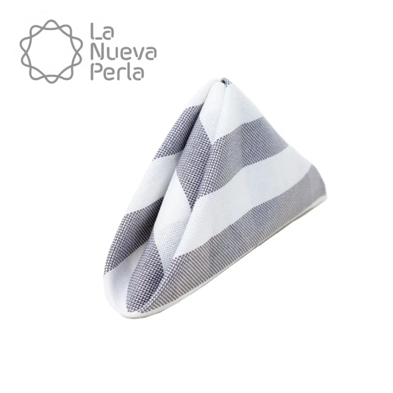 Servilleta Lino Ginebra 45x45 cm Rayas Gris