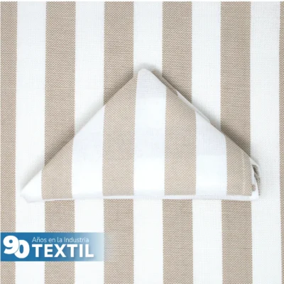 Servilleta Lino Ginebra 45x45 cm Rayas Kaky: imagen 5