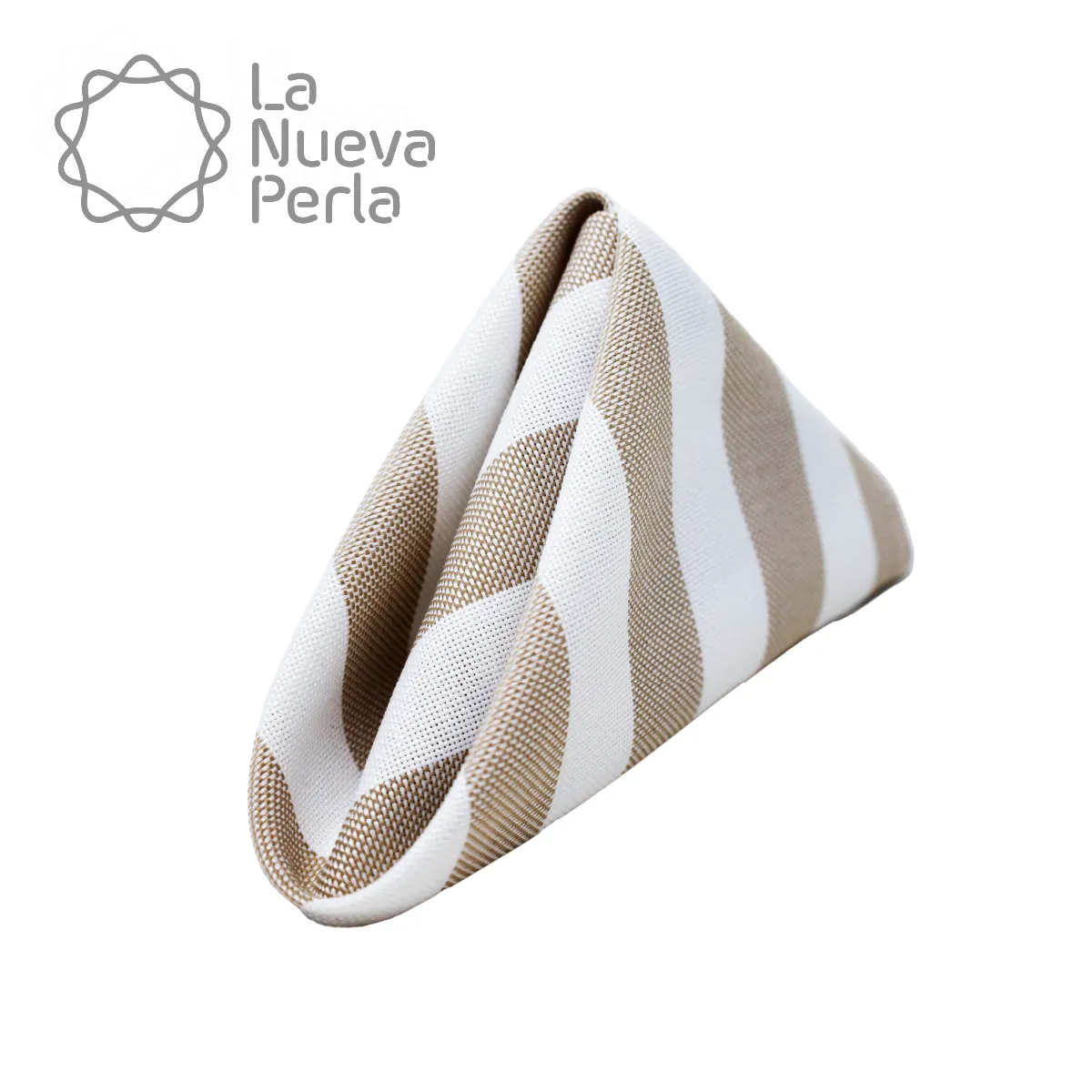 Servilleta Lino Ginebra 45x45 cm Rayas Kaky: imagen 1