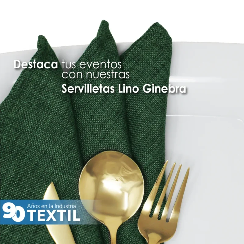 Servilleta Lino Ginebra 45x45 cm Verde Botella