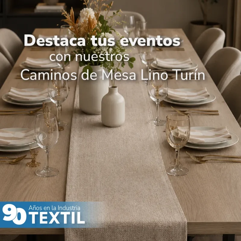 Camino de Mesa Lino Turín de 45 x 270 cm Color Beige