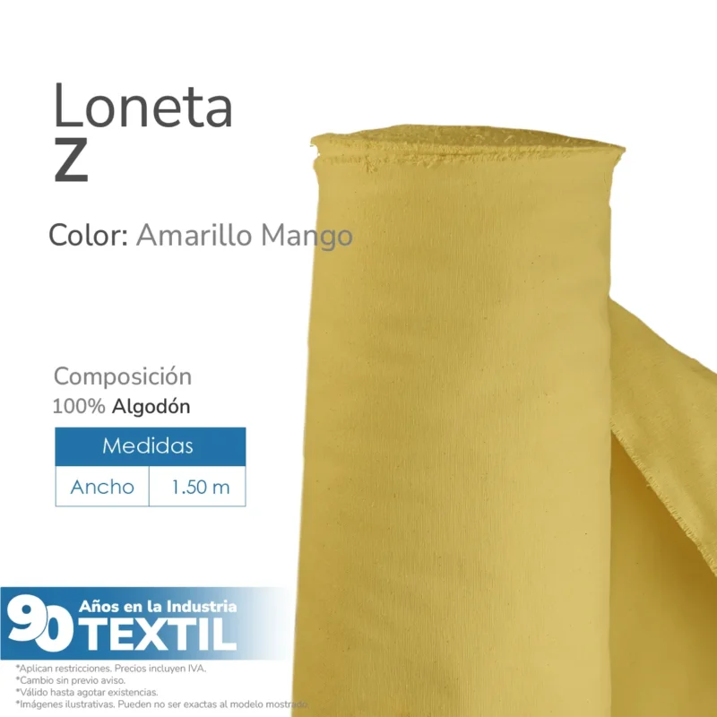 Loneta Z 1.50 M ancho Amarillo Mango