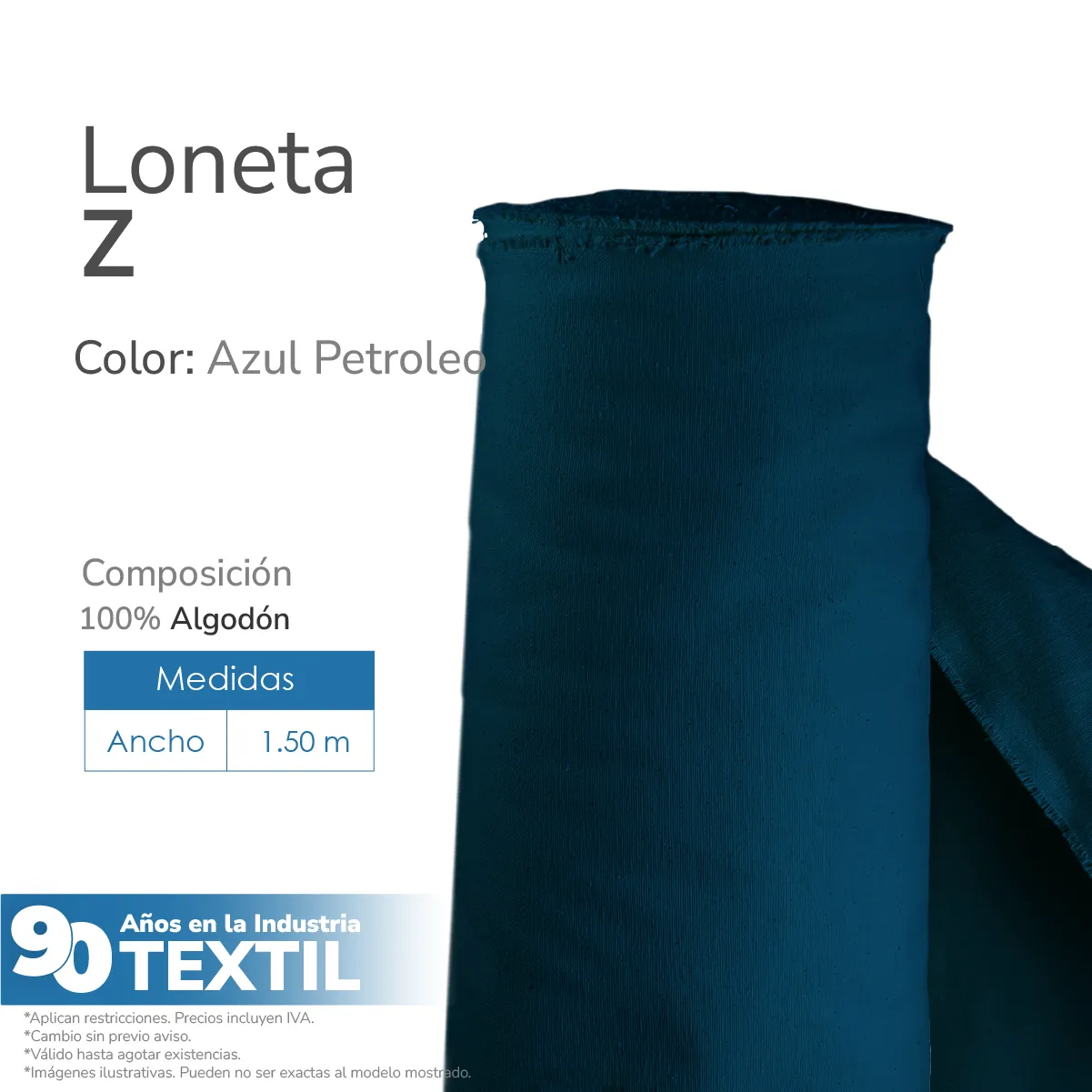 Loneta Z 1.50 M ancho Azul Petróleo: imagen 2