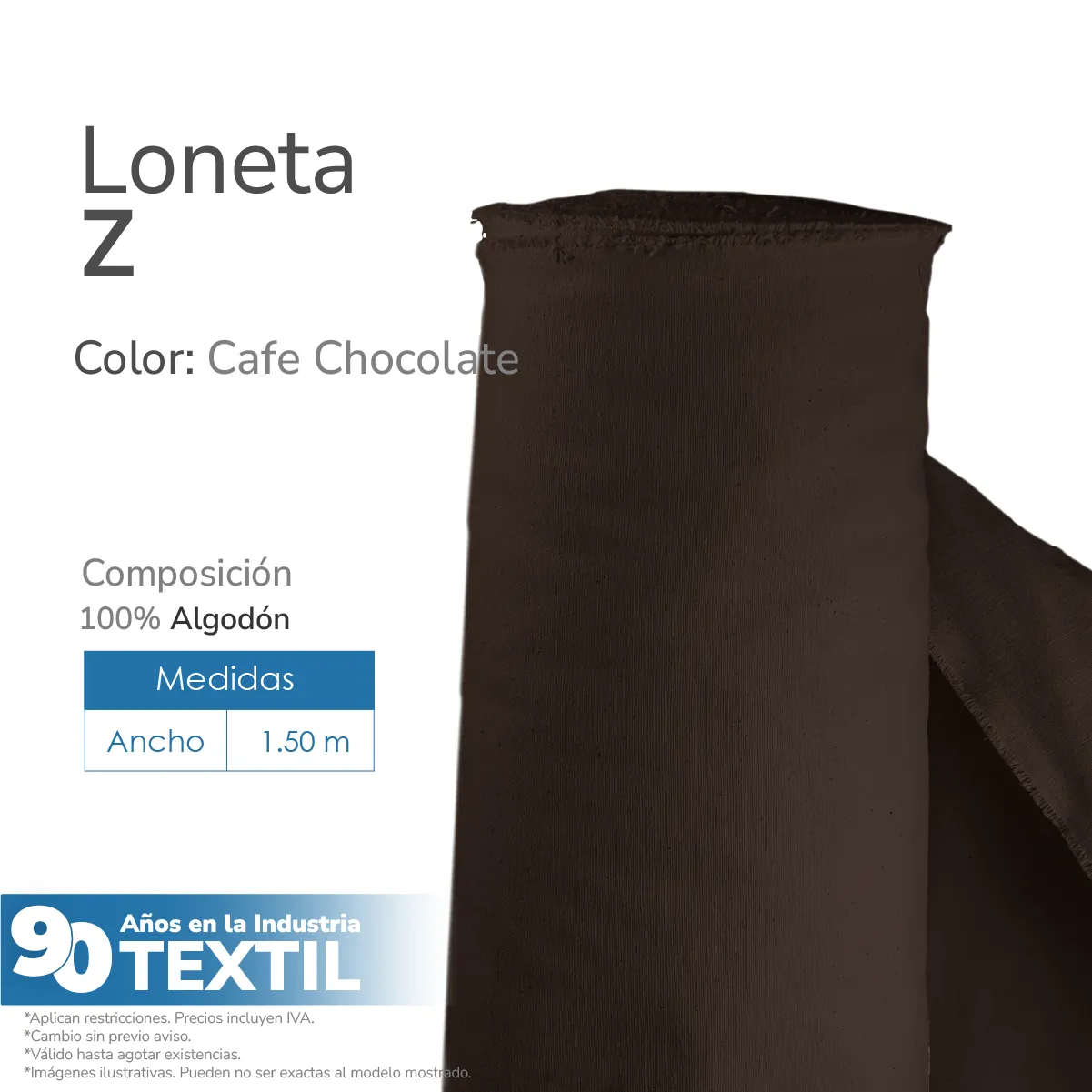 Loneta Z 1.50 M ancho Cafe Chocolate: imagen 2