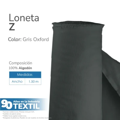 Loneta Z 1.50 M ancho Gris Oxford: imagen 2