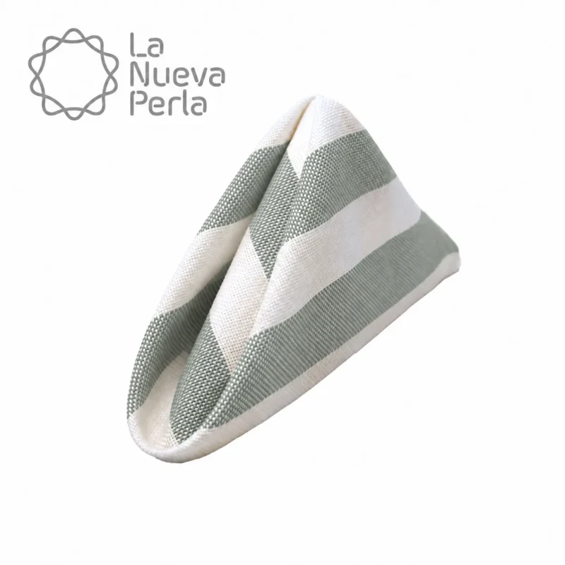 Servilleta Lino Ginebra 45x45 cm Rayas Verde