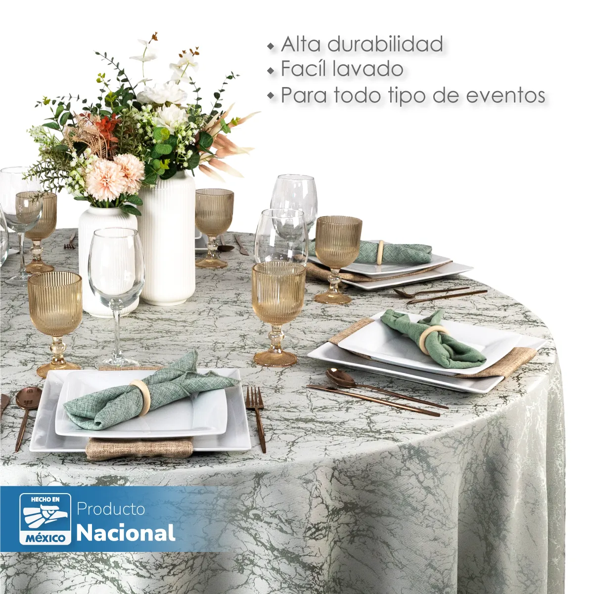 Mantel Yackard Luna Redondo YE-312 Verde: imagen 3