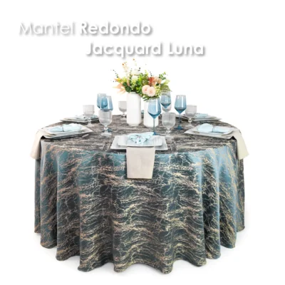 Mantel Yackard Luna Redondo YE-308 Azul: imagen 5