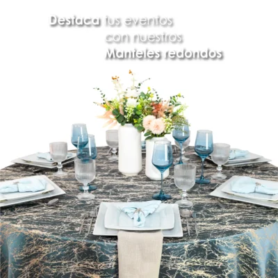 Mantel Yackard Luna Redondo YE-308 Azul: imagen 3