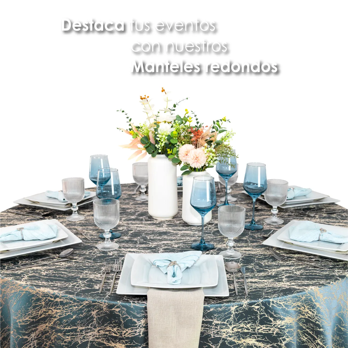 Mantel Yackard Luna Redondo YE-308 Azul: imagen 3
