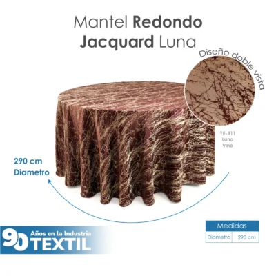 Mantel Yackard Luna Redondo YE-311 Vino: imagen 2