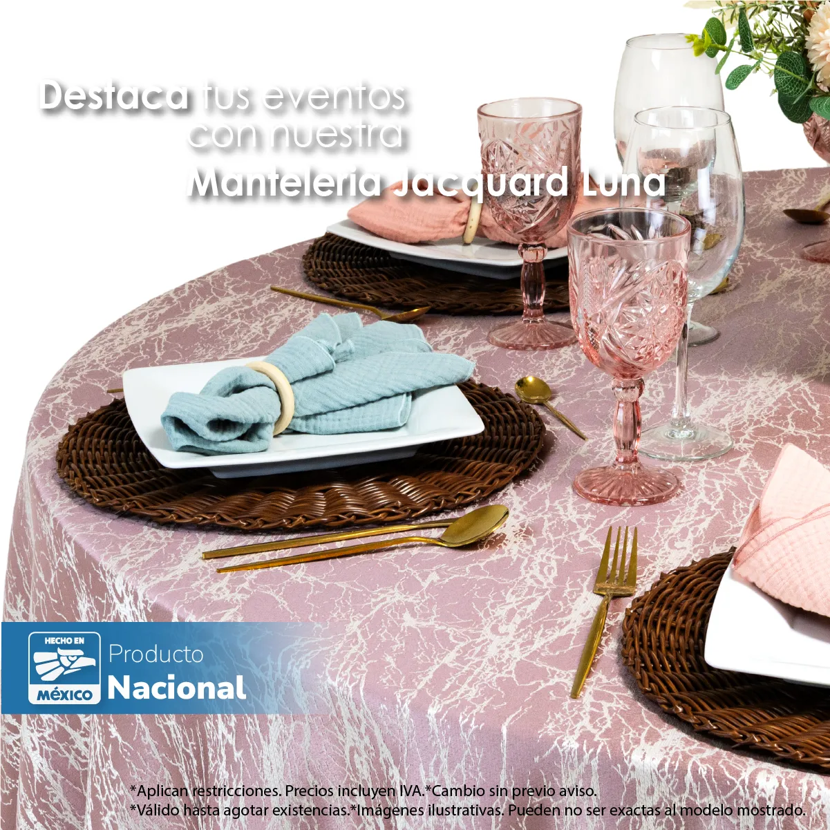Mantel Yackard Luna Redondo YE-309 Rosa: imagen 6