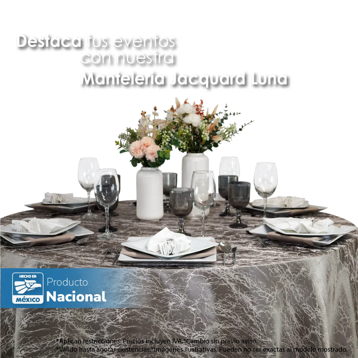 Mantel Yackard Luna Redondo YE-310 Gris: imagen 3