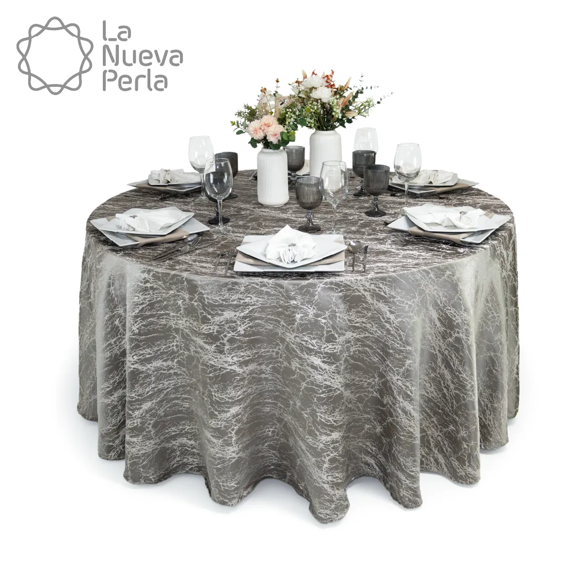 Mantel Yackard Luna Redondo YE-310 Gris: imagen 1