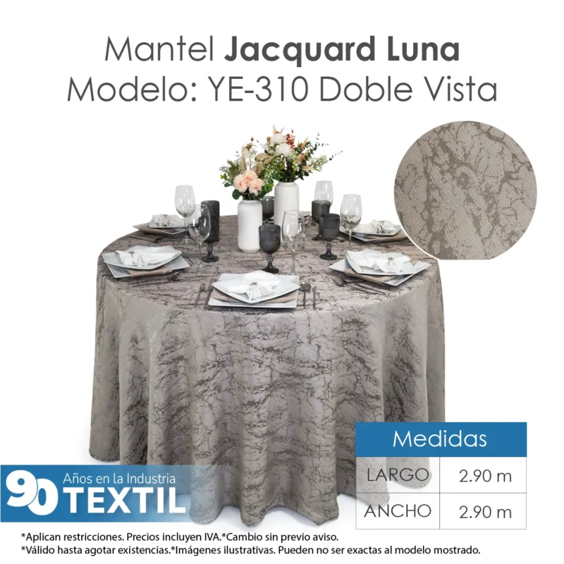 Mantel Yackard Luna Redondo YE-310 Gris