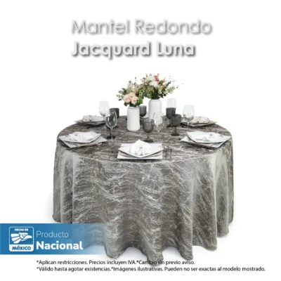 Mantel Yackard Luna Redondo YE-310 Gris: imagen 7